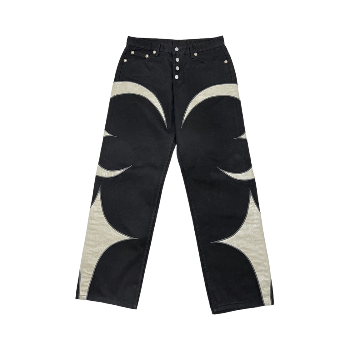 떠그 클럽 레더 데님 팬츠 블랙