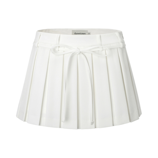 threetimes Cheery skirt プリーツ スカート XS 新品 XGFSK02H2 アシンメトリー キュロット プリーツスカート