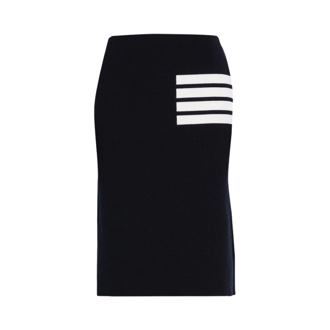 (W) 톰브라운 더블 페이스 메리노 사선 A라인 스커트 네이비((W) Thom Browne Double Face Merino 4-Bar A-Line Skirt Navy) - 1