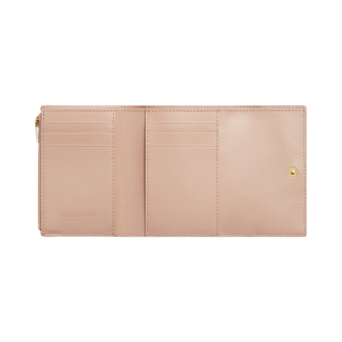 보테가 베네타 카세트 트라이폴드 지퍼 지갑 로터스(Bottega Veneta Cassette Tri-Fold Zip Wallet Lotus) - 2