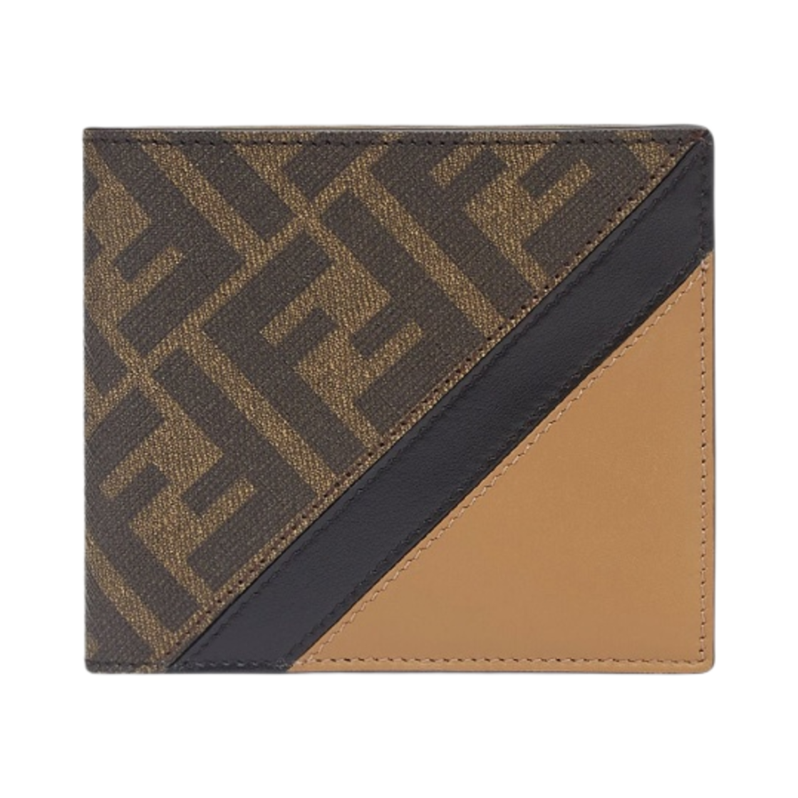 7M0169AJF8F1EGA Fendi Fabric Bi-Fold Wallet Brown