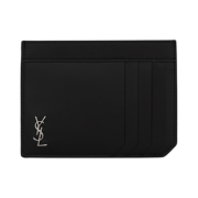 Saint Laurent Mini ID Card Case in Matte Leather Black