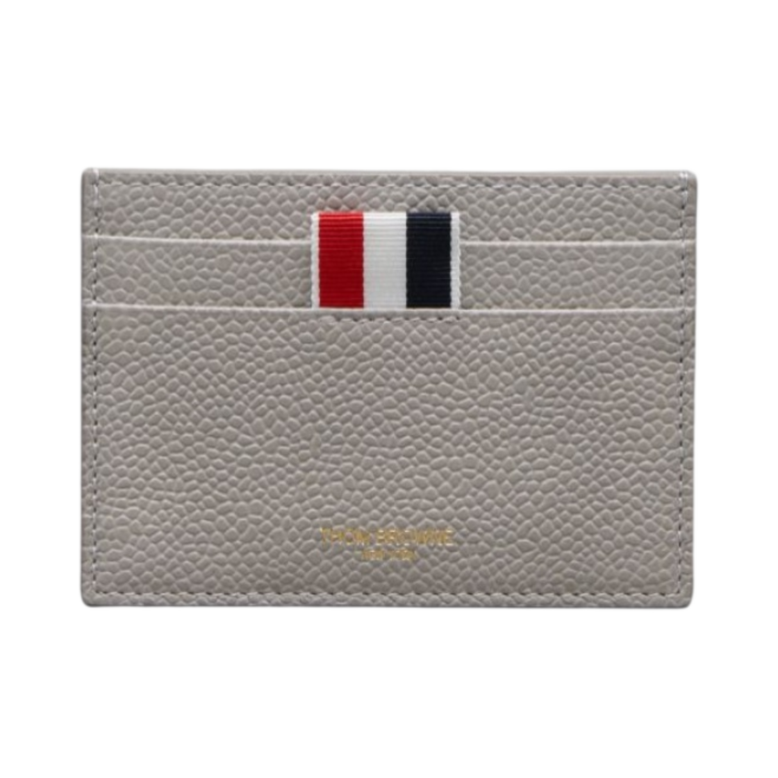 UAW048A-00198-055 Thom Browne Whale Applique Pebbled Card Holder Grey
