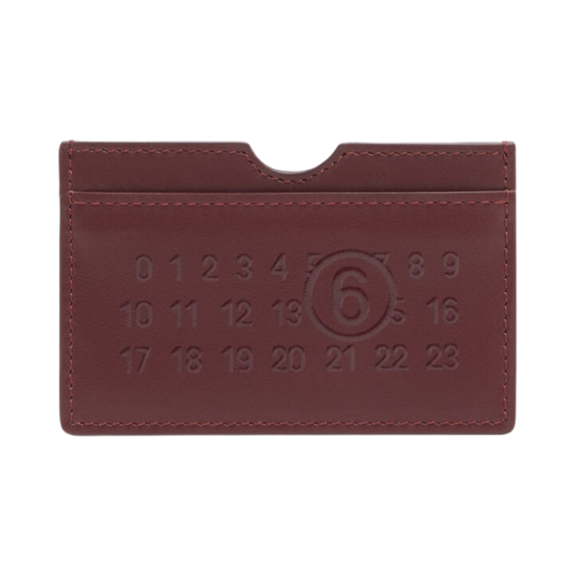 SA5UI0008P5693T5083 MM6 Maison Margiela Numeric Logo Card Holder Port Bordeaux
