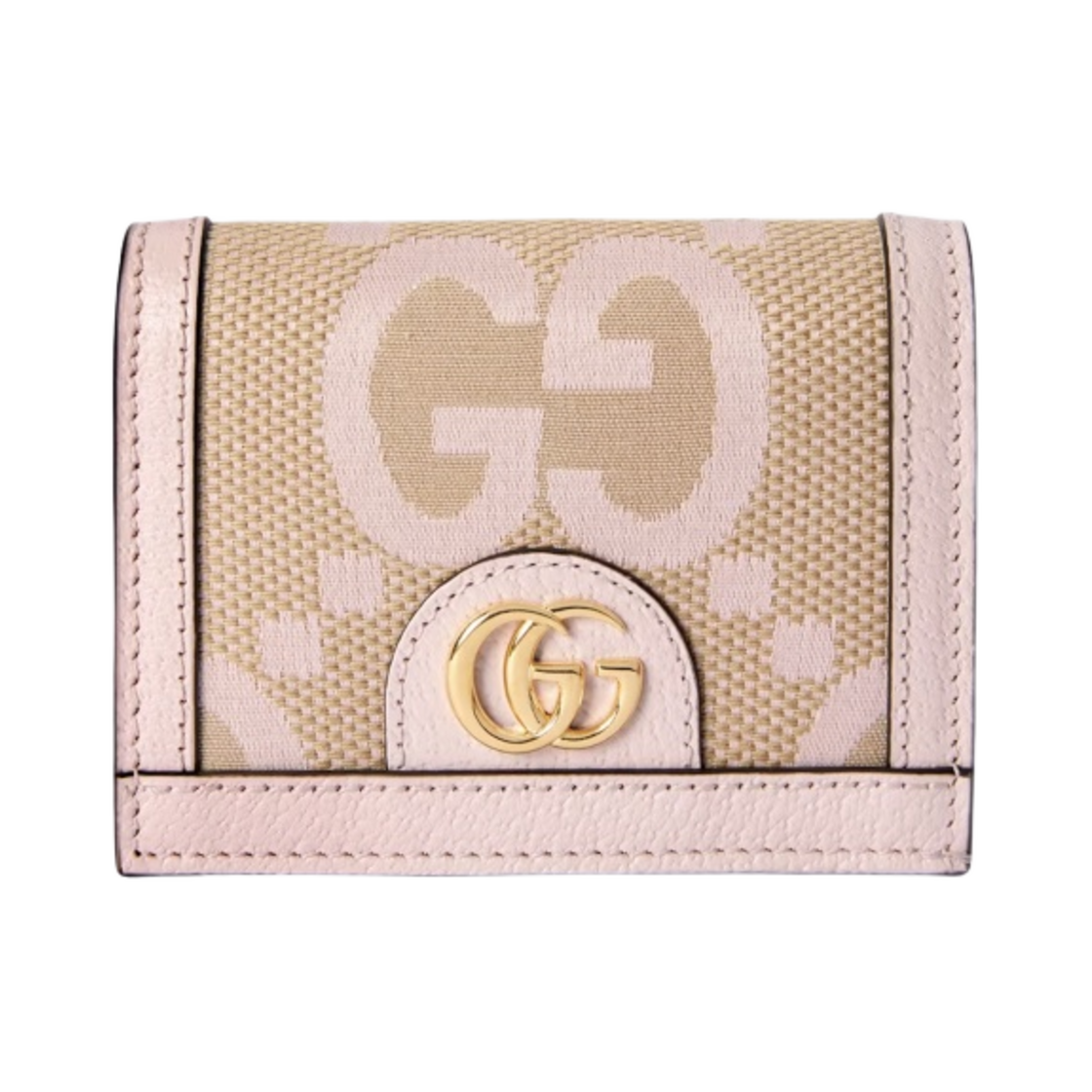 구찌 오피디아 점보 GG 카드 케이스 지갑 베이지 핑크(Gucci Ophidia Jumbo GG Card Case Wallet Beige Pink) - 1