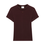 (W) Courreges Classic Rib T-Shirt Dark Burgundy
