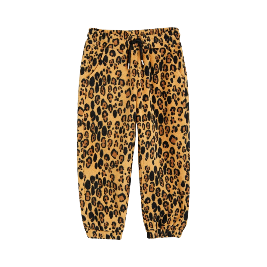1000005913 (Kids) Mini Rodini Leopard Fleece Trousers Beige