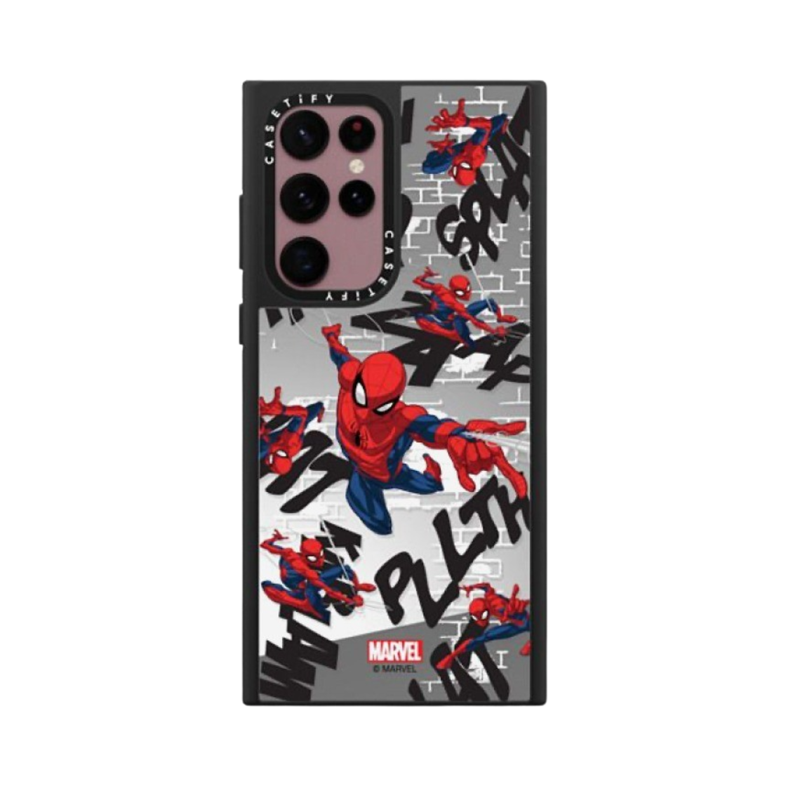 케이스티파이 x 마블 갤럭시 스파이더맨 패턴 미러 케이스 실버 미러 블랙 범퍼(Casetify x Marvel Glaxy Spider-Man Pattern Mirror Case Silver Mirror Black Bumper) - 4