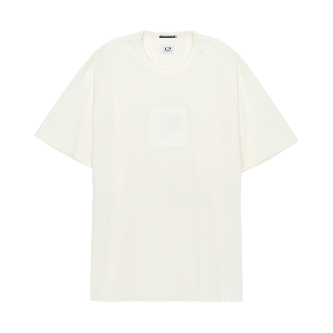 18CLTS037A006370W103 C.P. Company The Metropolis Series Mercerized Jersey Rubberized Logo T-Shirt Gauze White - 25SS