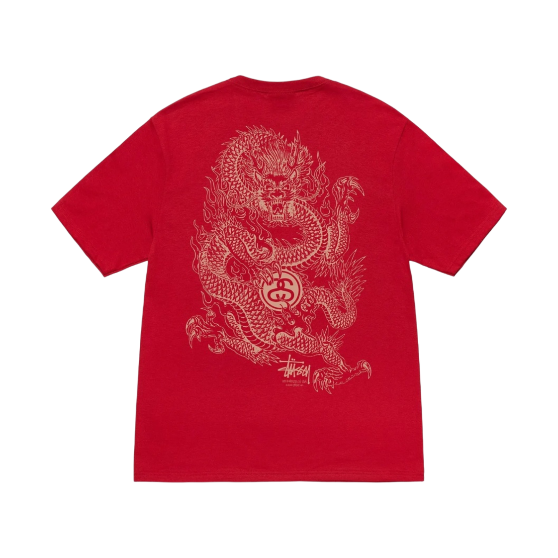 스투시 드래곤 티셔츠 다크 레드(Stussy Dragon T-Shirt Dark Red) - 1