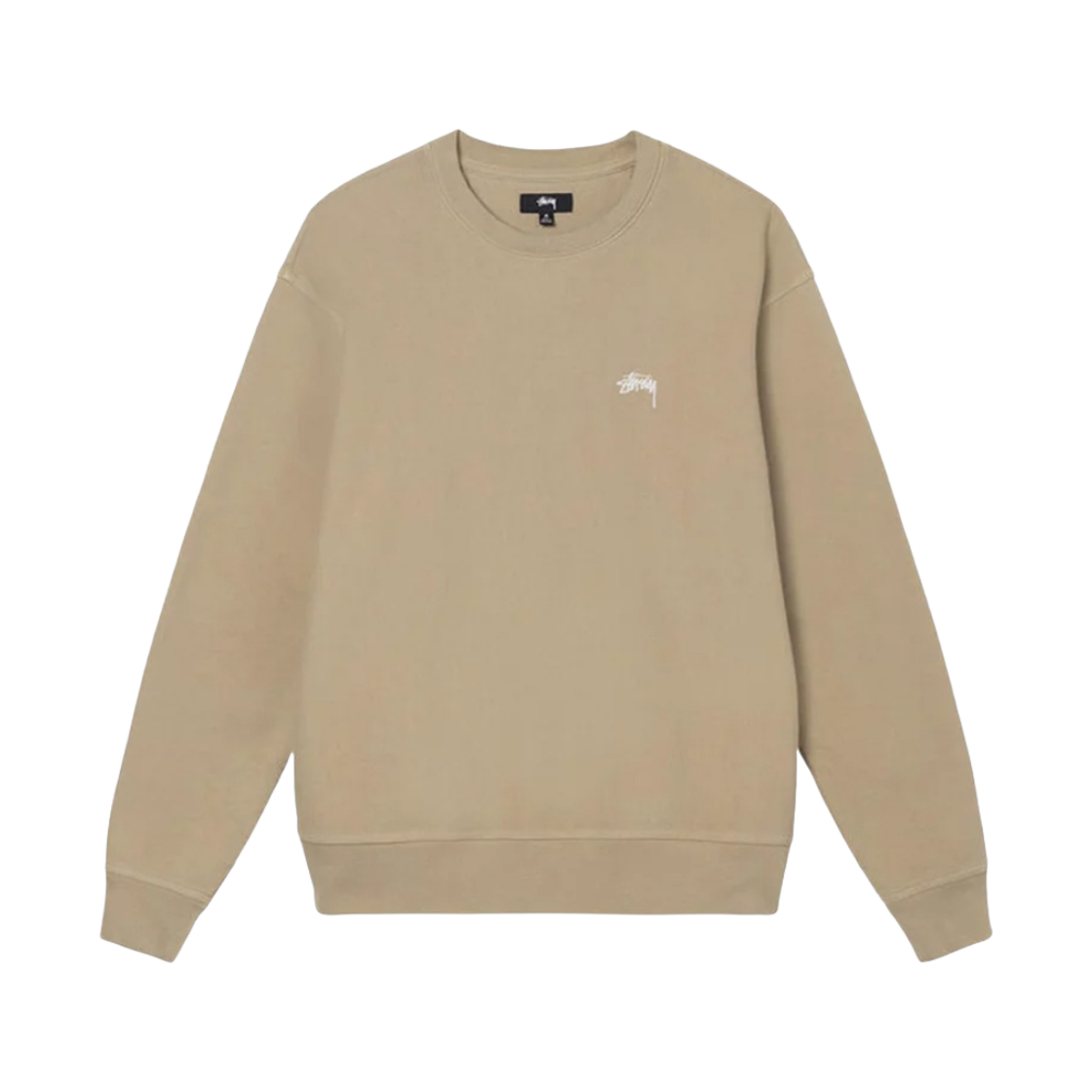 118480 Stussy Overdyed Stock Logo Crew Khaki