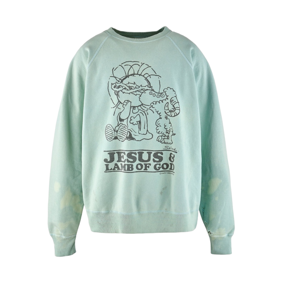 세인트 마이클 크루넥 스웨트셔츠 지저스 블루