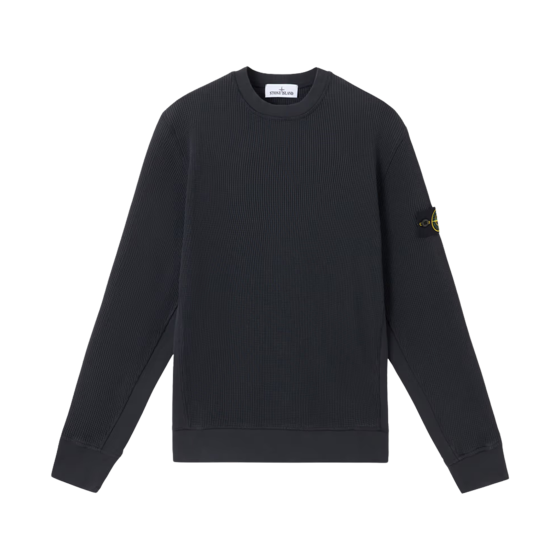 K1S1561000-08S0044-V0020 Stone Island 6100008 Organic Cotton Waffle Fleece Crewneck Sweatshirt Navy Blue - 25SS