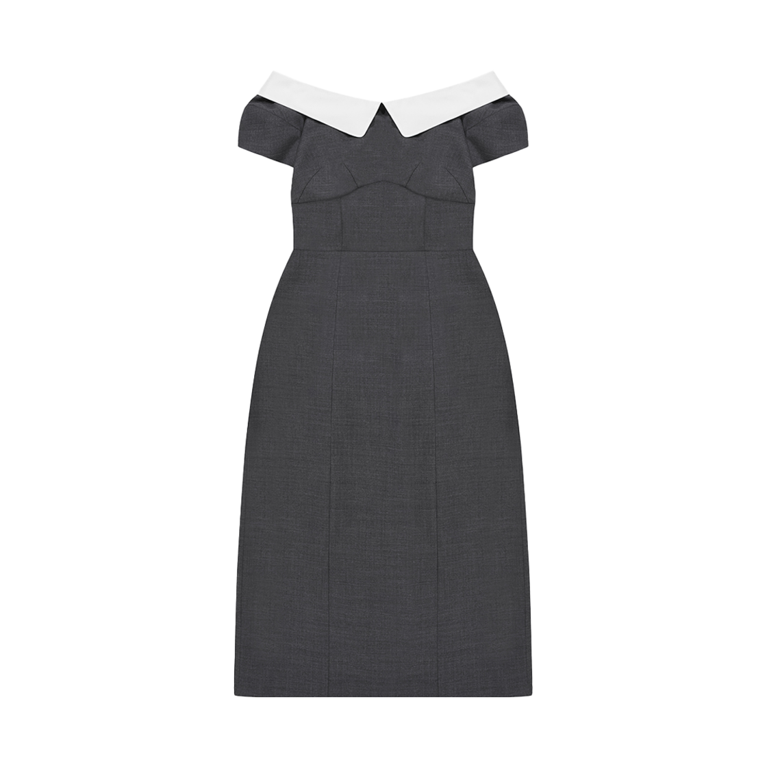 플레따 오프숄더 드레스 그레이(FLETTA Off shoulder Dress Gray)