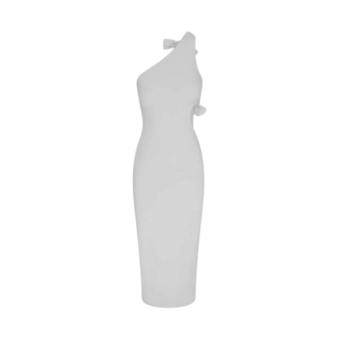 (W) 카이 스무스 스트레치 원 숄더 미디 드레스 라이트 그레이((W) Khy Smooth Stretch One Shoulder Midi Dress Light Grey)