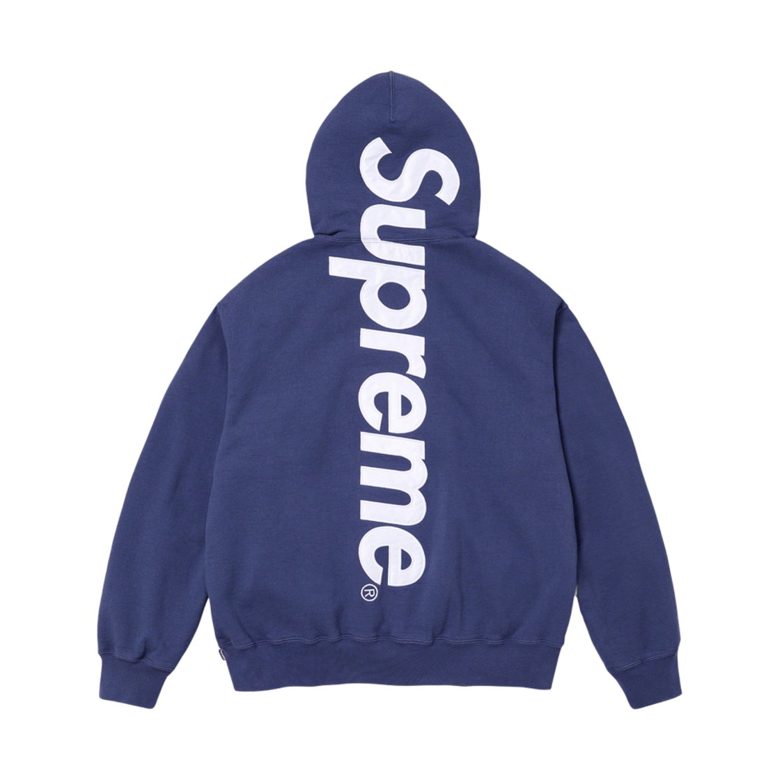 슈프림 사틴 아플리케 후드 스웨트셔츠 워시드 네이비 - 23FW(Supreme Satin Applique Hooded Sweatshirt Washed Navy - 23FW)
