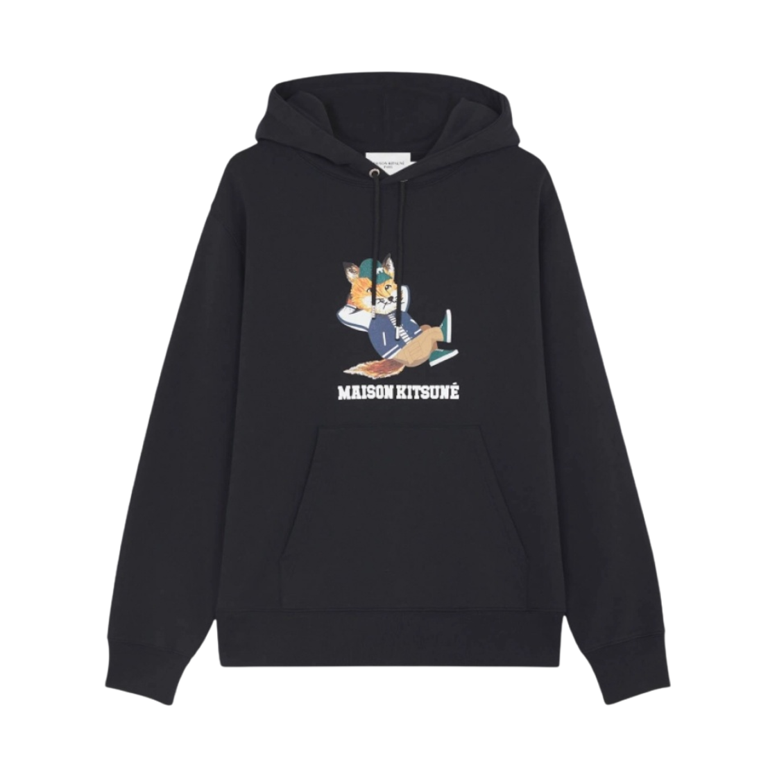 메종 키츠네 드레스드 폭스 릴렉스드 후드 블랙(Maison Kitsune Dressed Fox Relaxed Hoodie Black)