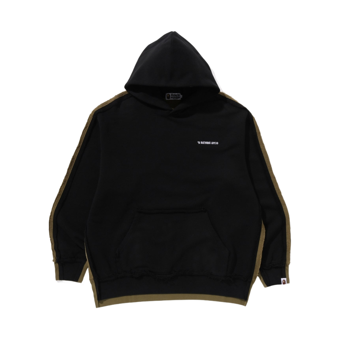 베이프 퍼스트 카모 블로킹 로우 엣지 후드 블랙(BAPE 1st Camo Blocking Raw Edge Hoodie Black) - 2