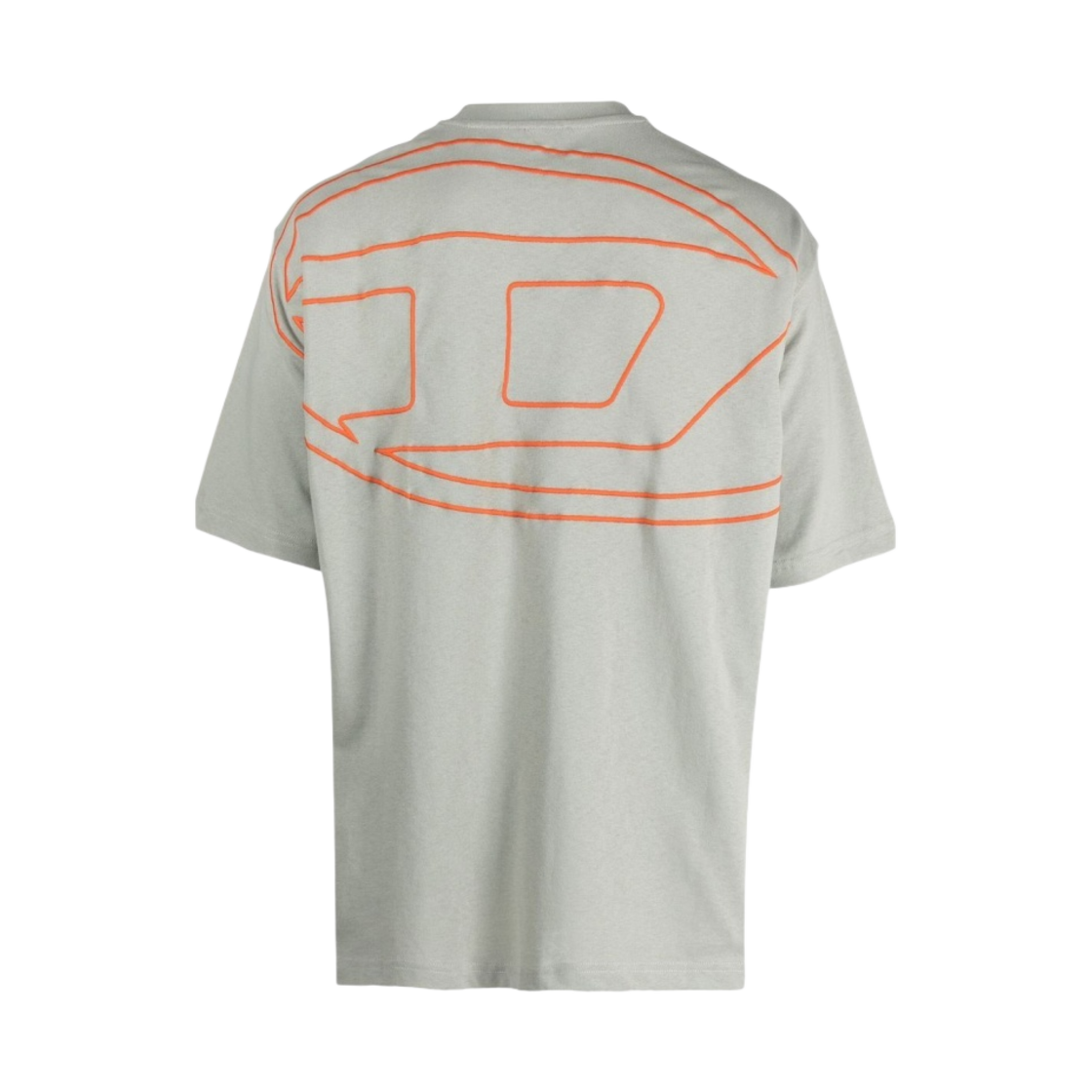 디젤 T-보기-메고발 백 맥시 D 로고 티셔츠 라이트 그레이(Diesel T-Boggy-Megoval Back Maxi D Logo T-Shirt Light Grey) - 1