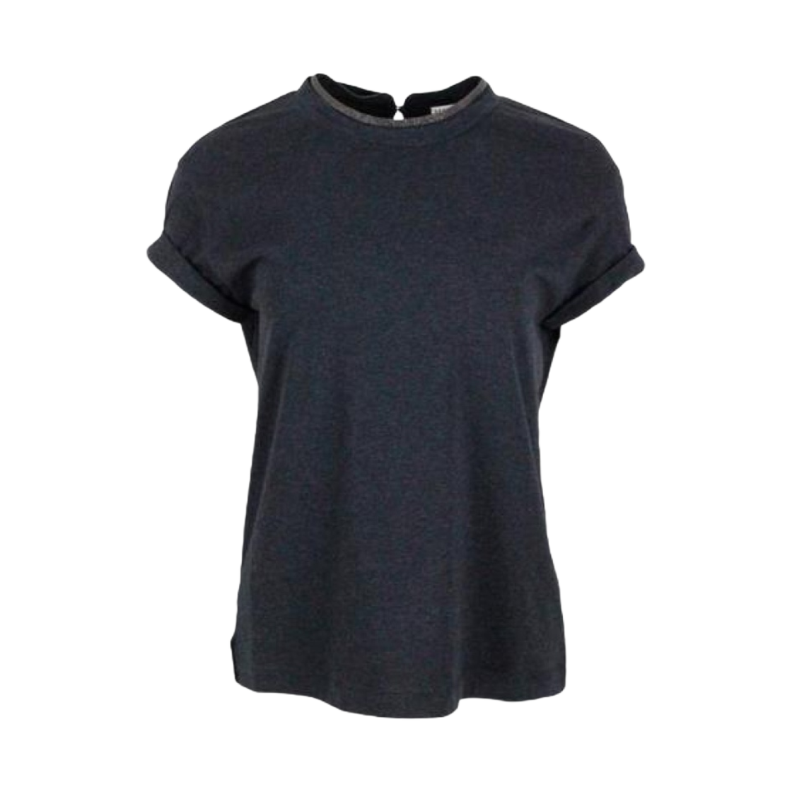 (W) 브루넬로 쿠치넬리 스트레치 저지 티셔츠 앤트러사이트((W) Brunello Cucinelli Stretch Jersey T-Shirt Anthracite) - 1