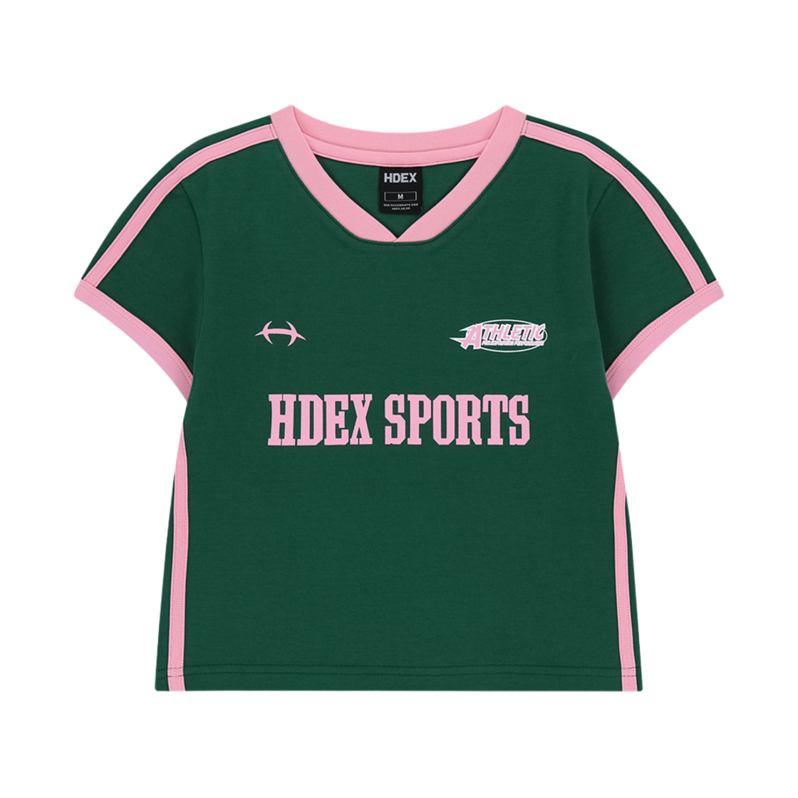 에이치덱스 우먼스 스포티 링거 브이넥 숏 슬리브 딥 그린(HDEX Womens Sporty Ringer V-Neck Short Sleeve Deep Green) - 1