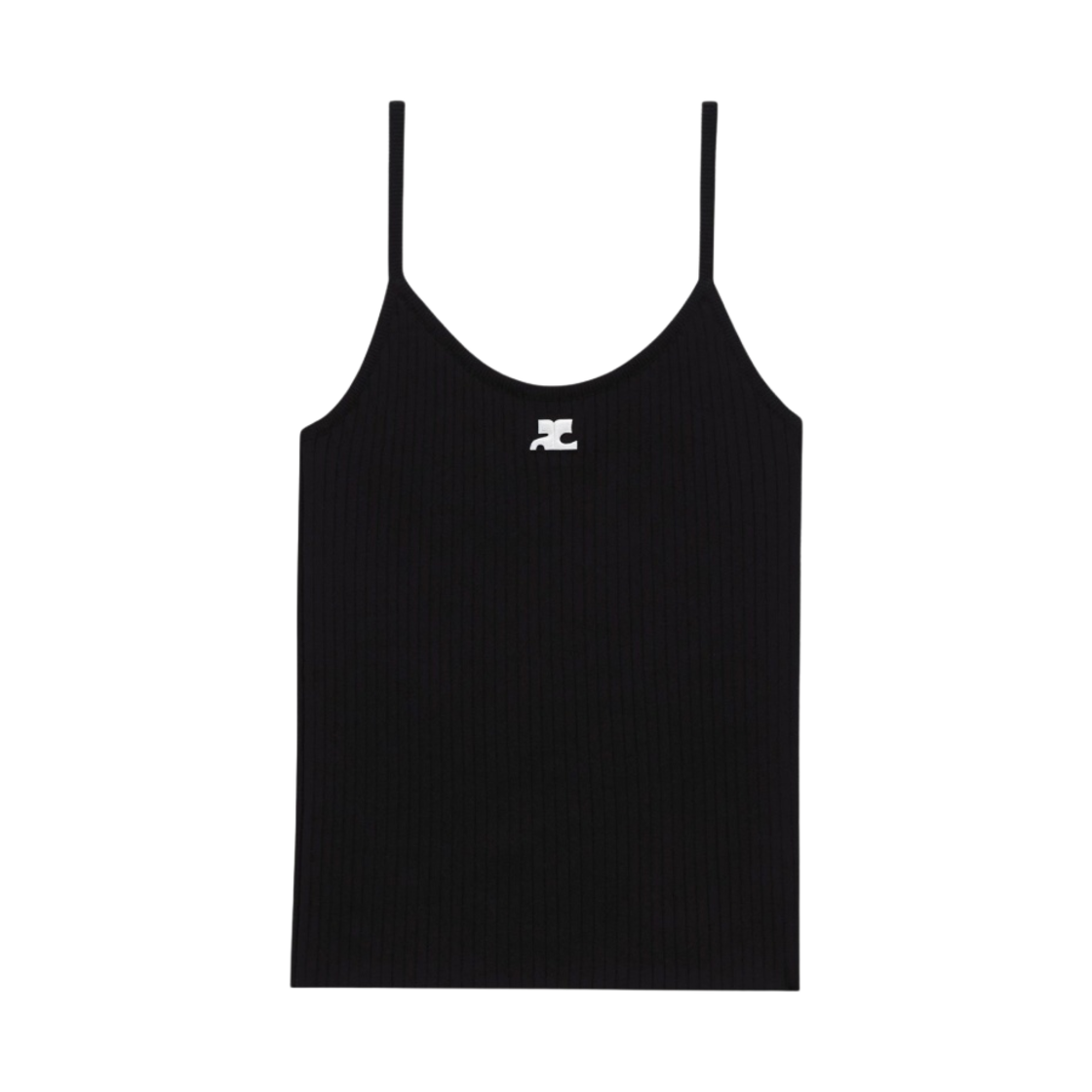 (W) 꾸레쥬 니티드 탱크탑 리에디션 블랙((W) Courreges Knitted Tank Top Reedition Black)