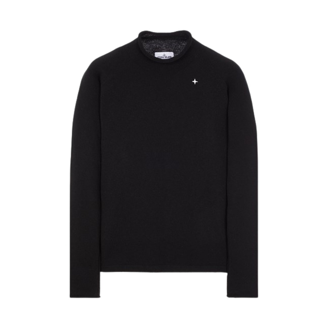 7915549GA-V0029 Stone Island 549GA Stellina Lambswool Mock Turtleneck Knit Black - 23FW