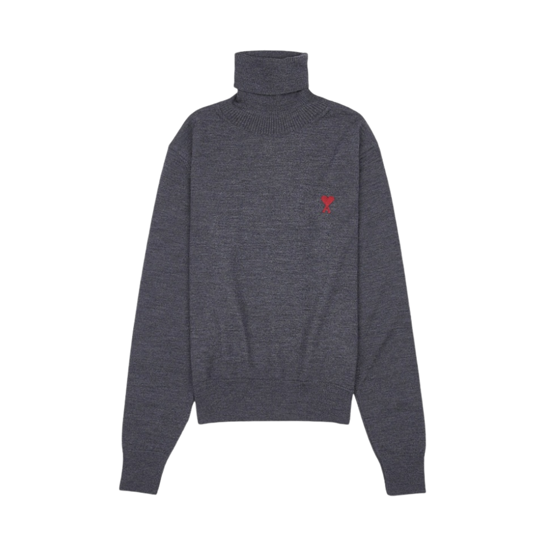 (W) 아미 스몰 하트 로고 스웨터 헤더 그레이((W) AMI de Coeur Sweater Heather Grey) - 1