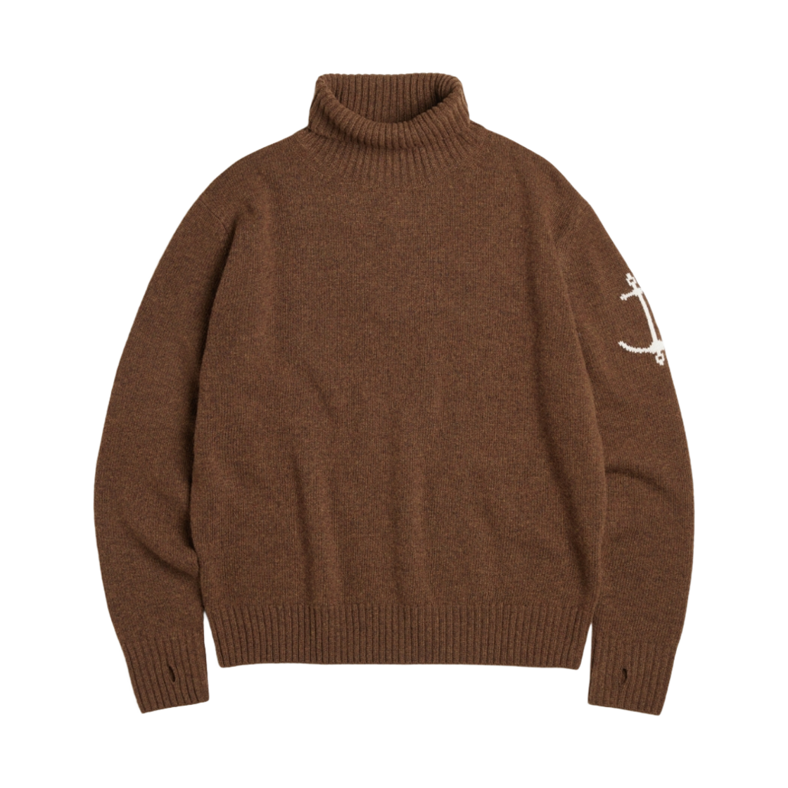- Guernsey Woollens Superfine Merino Wool Turtleneck Sweater Brown