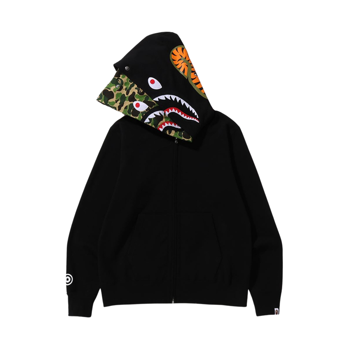 베이프 ABC 카모 샤크 와이드 핏 풀 집 후드 블랙(BAPE ABC Camo Shark Wide Fit Full Zip Hoodie Black) - 3