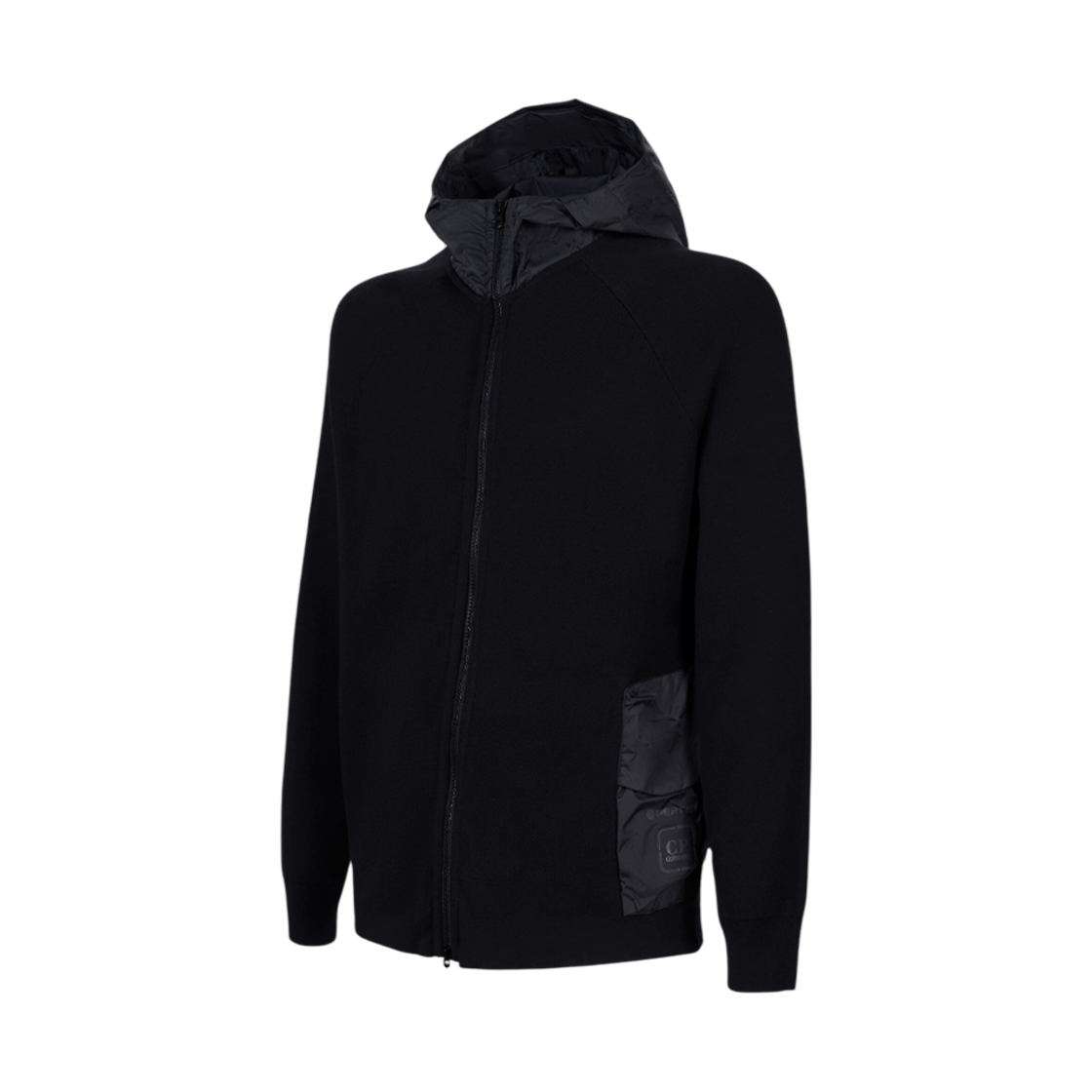 C.P. 컴퍼니 메트로폴리스 시리즈 더블 믹스드 지퍼 후드 블랙 - 23FW(C.P. Company Metropolis Series Double Mixed Zipped Hoodie Black - 23FW) - 2