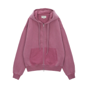(W) Matin Kim Pigment Dying Logo Hoody Zip Up Pink