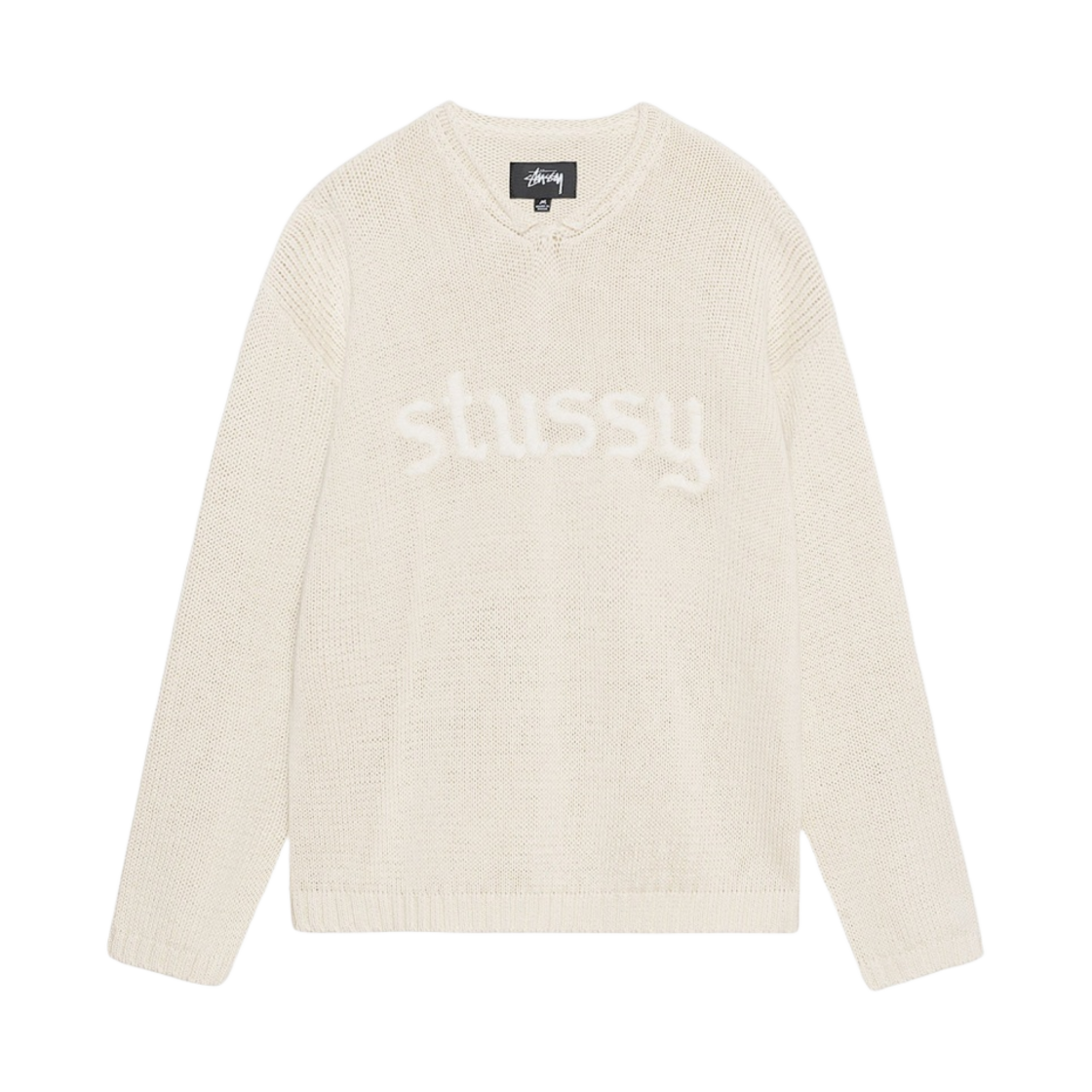 스투시 자수 브이넥 로고 스웨터 내추럴 | Stussy | KREAM