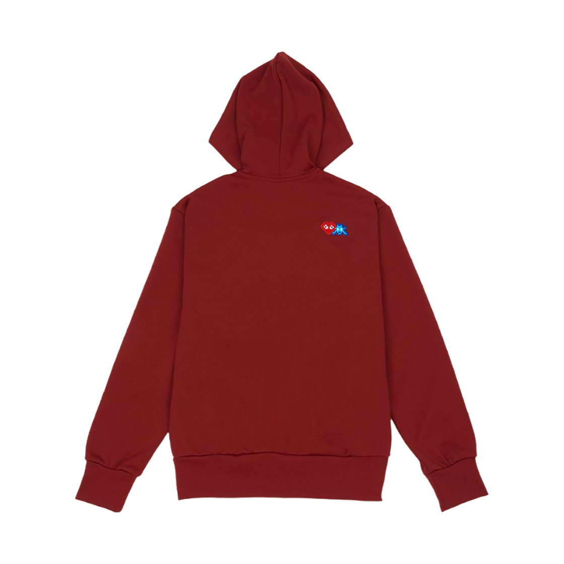 플레이 꼼데가르송 x 인베이더 더블 픽셀 하트 후드 집업 레드(Play Comme des Garcons x Invader Double Pixel Heart Hood Zip Up Red)