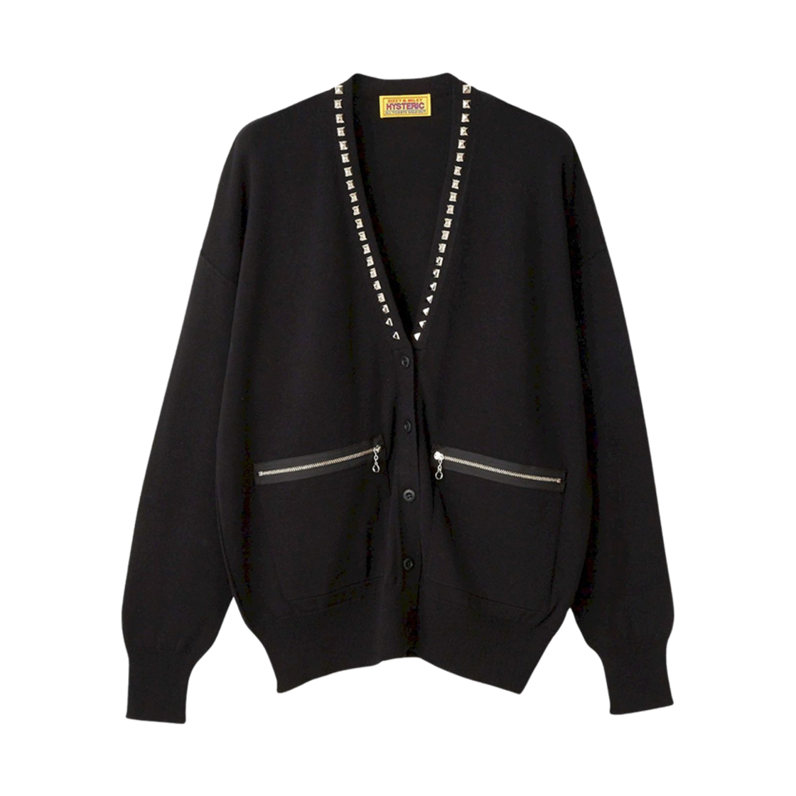(W) 히스테릭 글래머 스터드 가디건 블랙((W) Hysteric Glamour Studded Cardigan Black) - 1