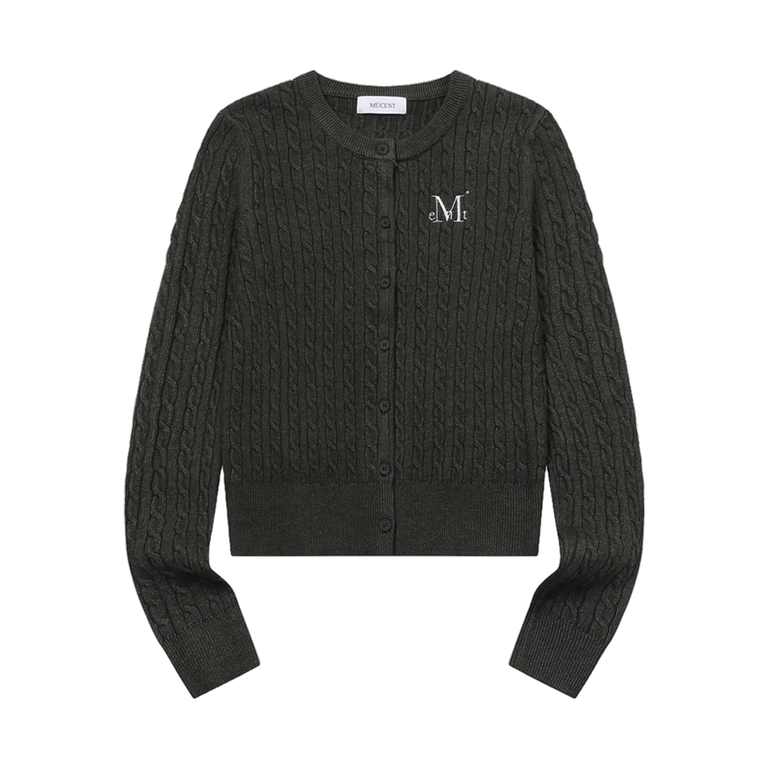 무센트 아디안 버튼 크롭 니트 가디건 차콜(MUCENT Adian Button Crop Knit Cardigan Charcoal) - 1