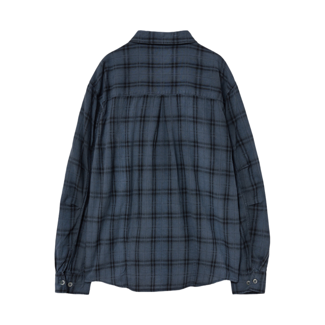 해칭룸 2Pk 셔츠 롱 오버 다이드 체크 블루(Hatchingroom 2Pk Shirt Long Over Dyed Check Blue) - 2