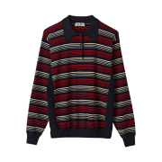 (W) Miu Miu Cotton Knit Polo Shirt Navy