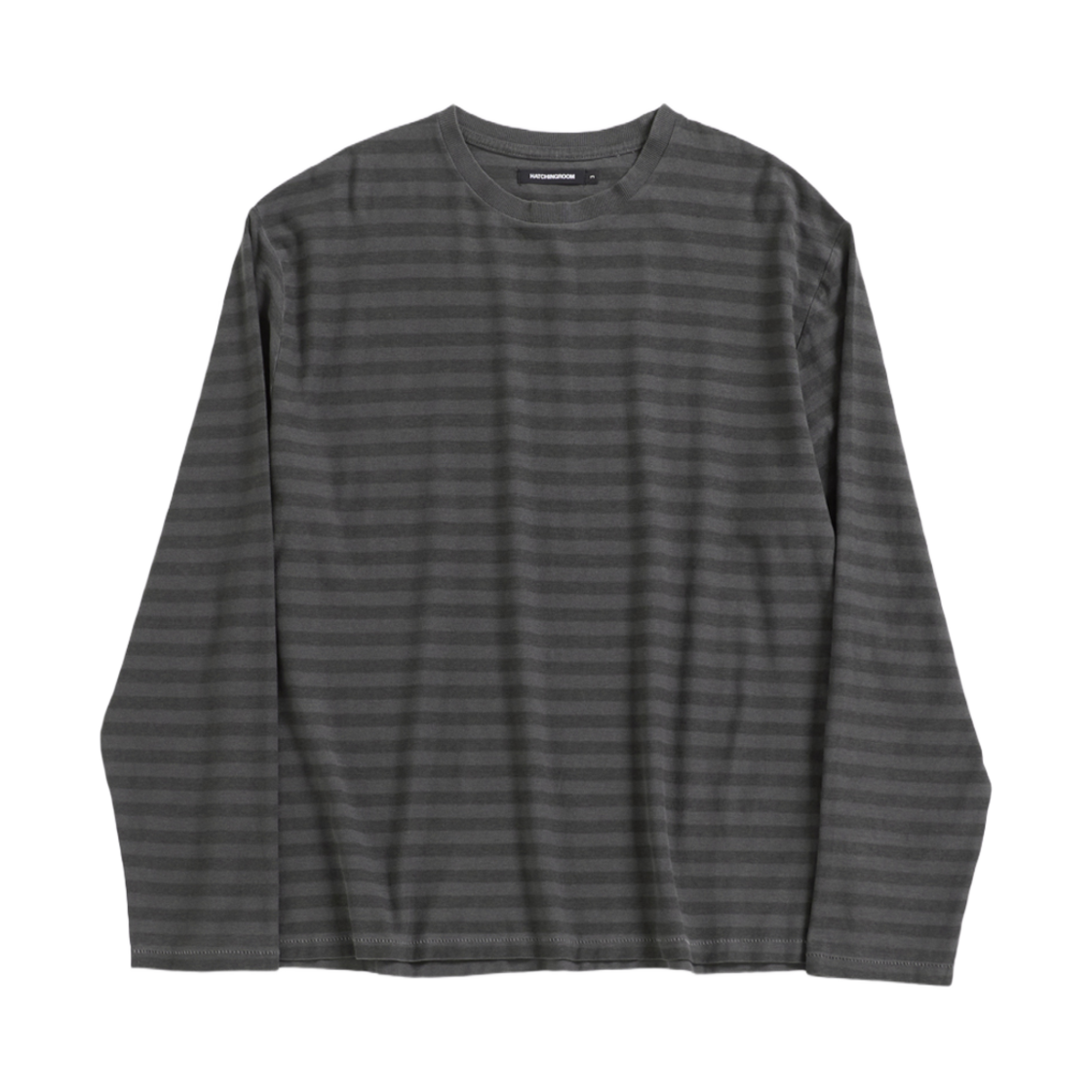 해칭룸 빈티지 스트라이프 티셔츠 다이드 그레이