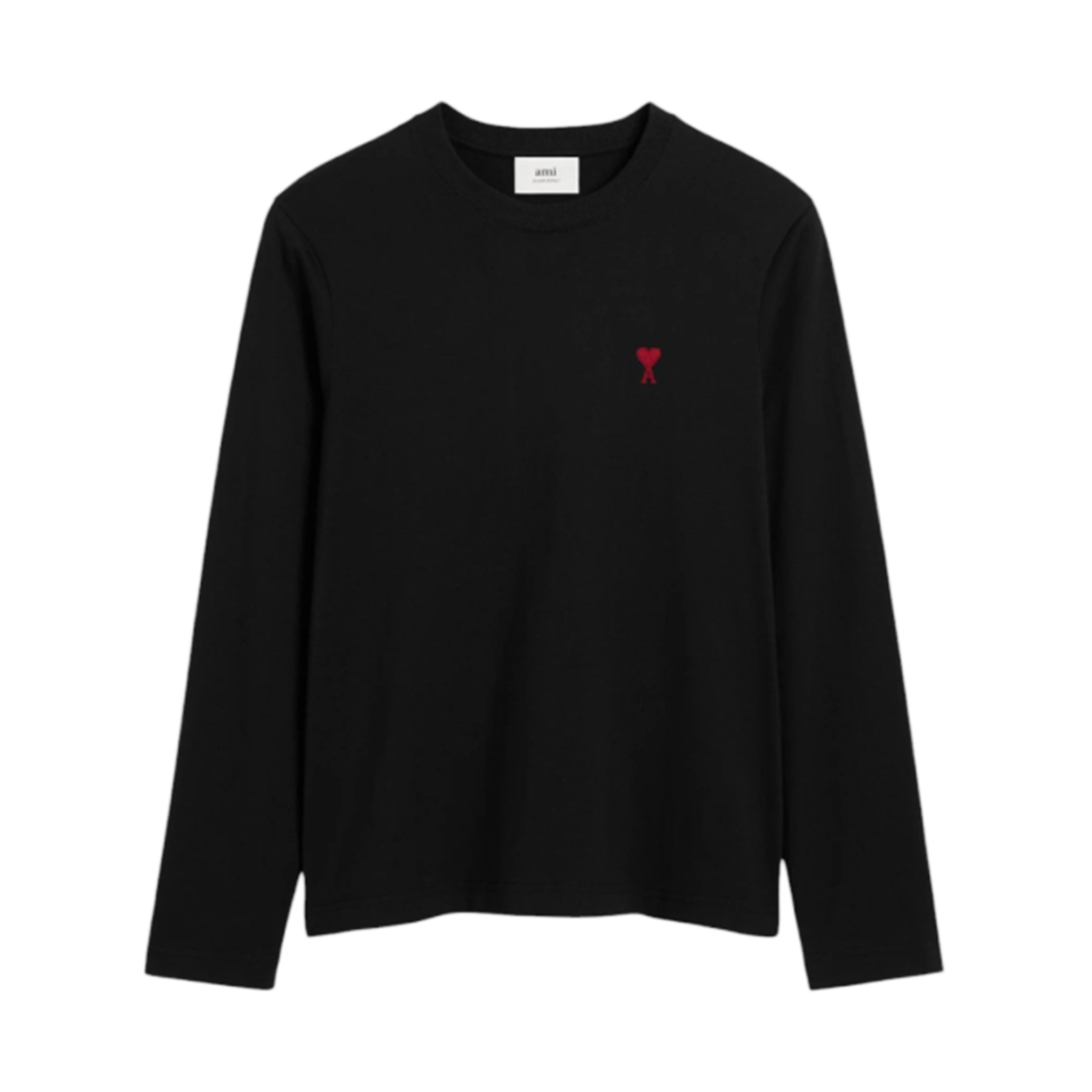 아미 스몰 하트 로고 롱슬리브 티셔츠 블랙(AMI de Coeur Long Sleeves T-Shirt Black)