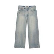 (W) Insilence Low Waist Wide Jean 2 Washed Blue