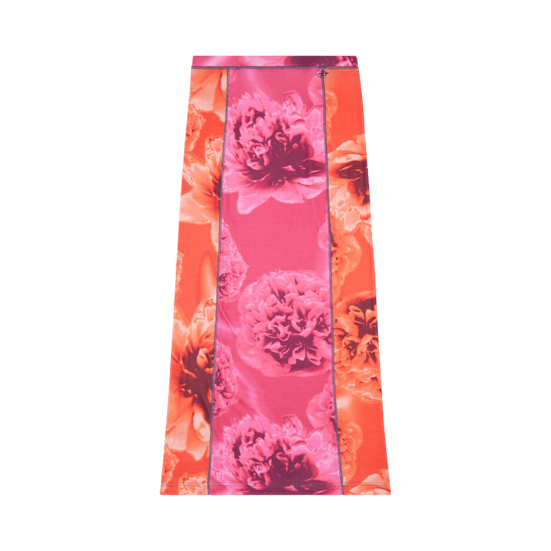 (W) 디젤 롱 스커트 플라워 프린트 핑크((W) Diesel Long Skirt with Flower Print Pink) - 1