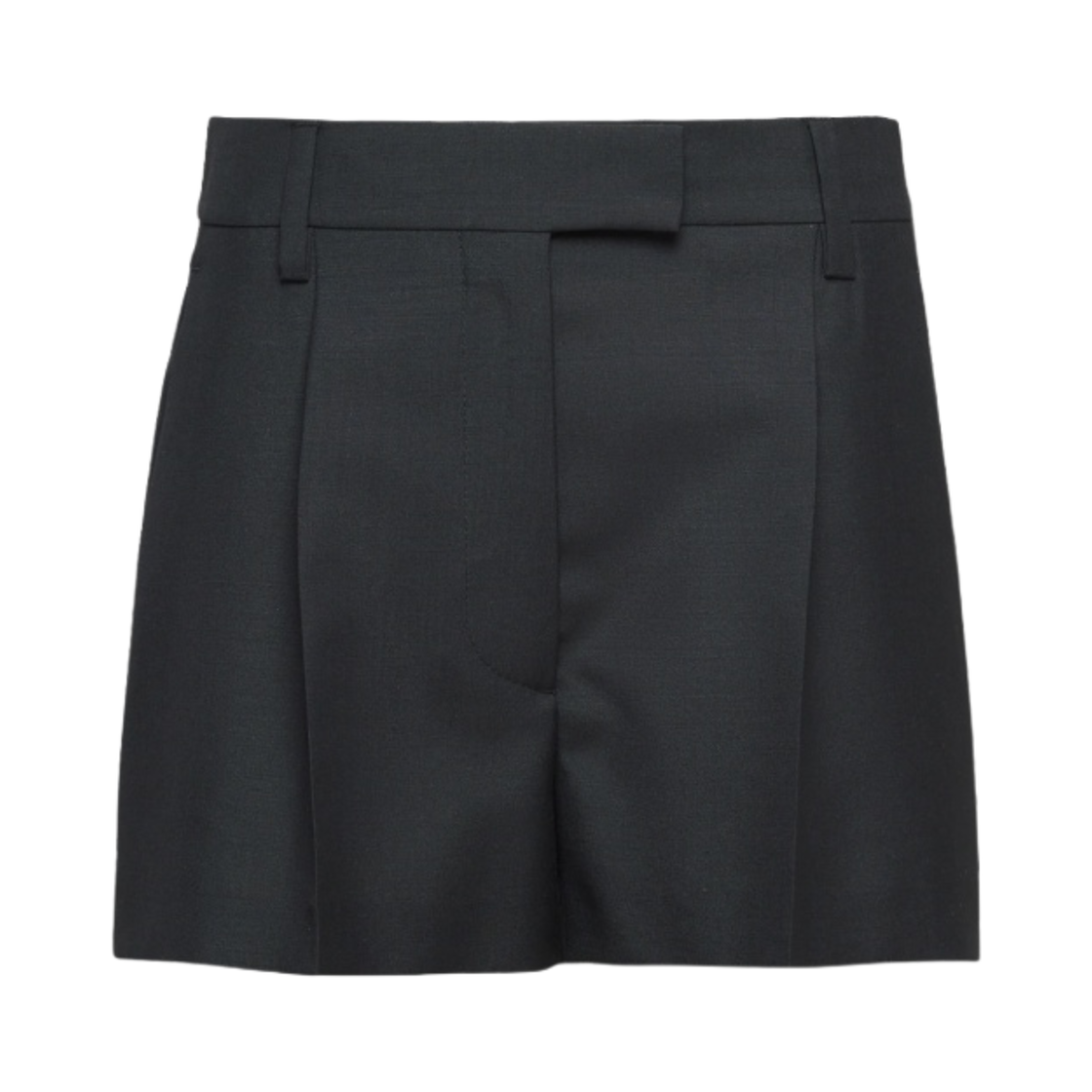 (W) 프라다 라이트 모헤어 쇼츠 블랙((W) Prada Light Mohair Shorts Black) - 1