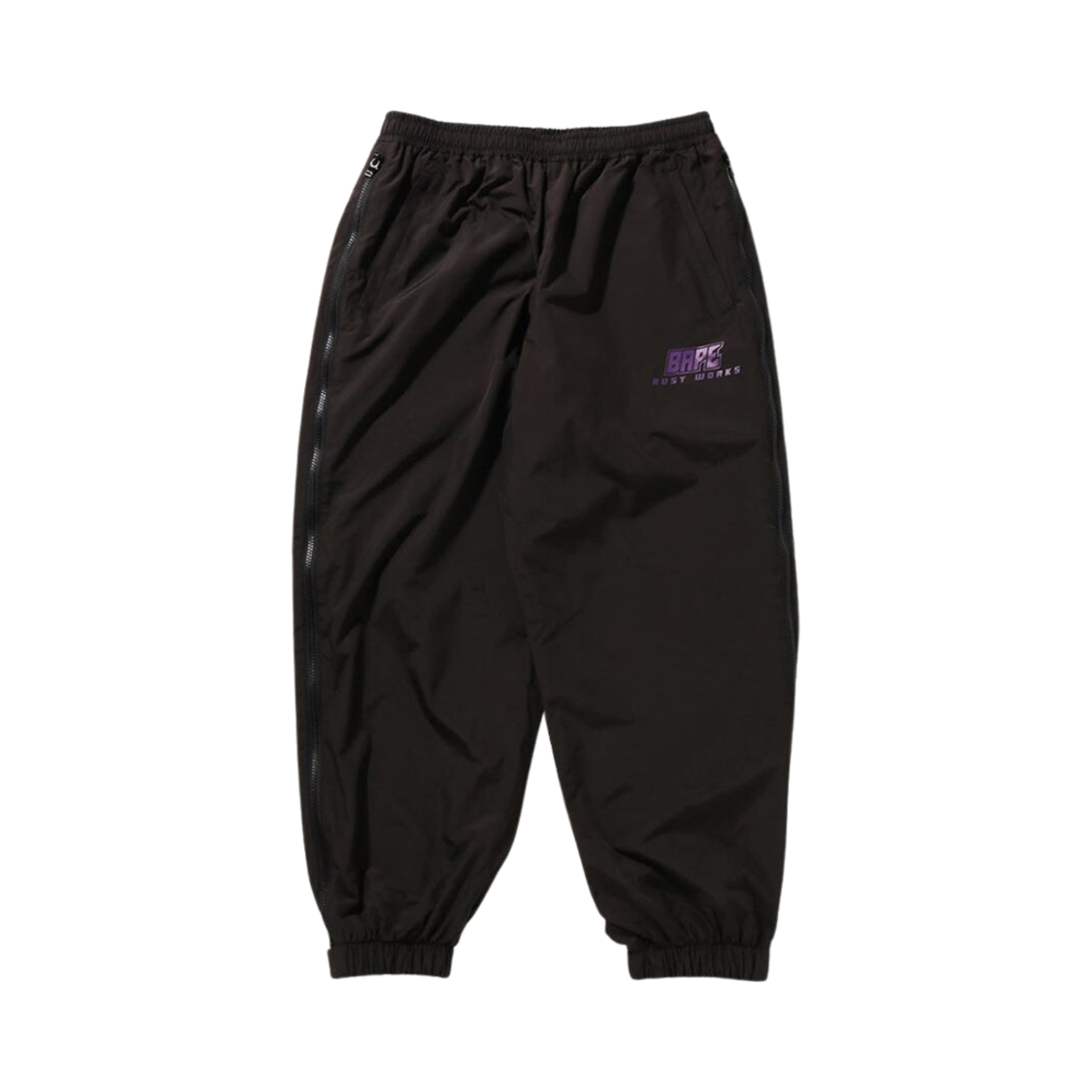 베이프 어 베이싱 에이프 컬러 카모 디포메이션 루즈 핏 트랙 팬츠 블랙