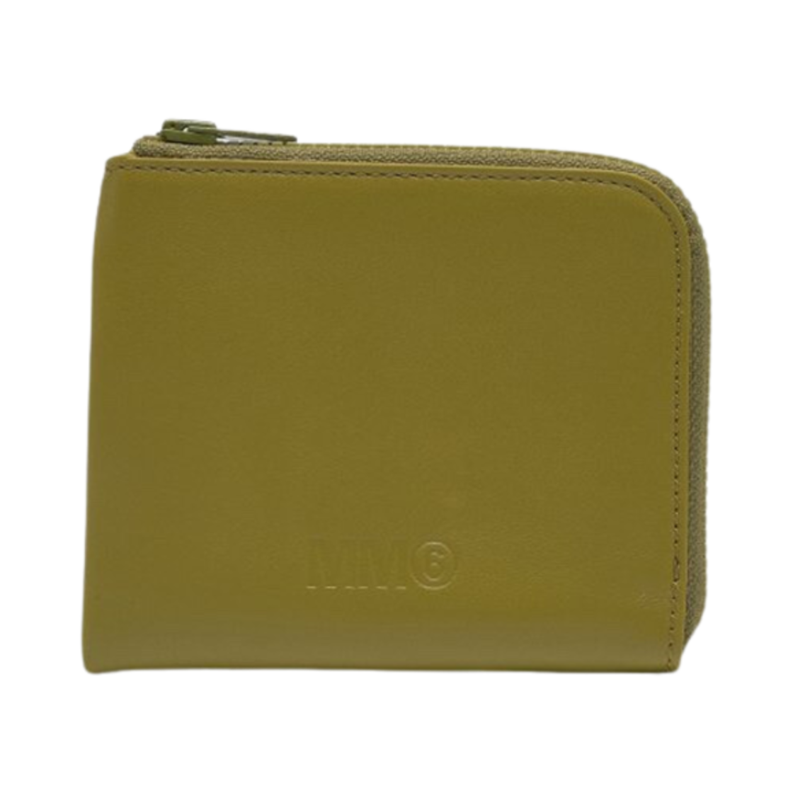 XS63UI0002P4812T7300 MM6 Maison Margiela Zip Around Leather Wallet Green Glow