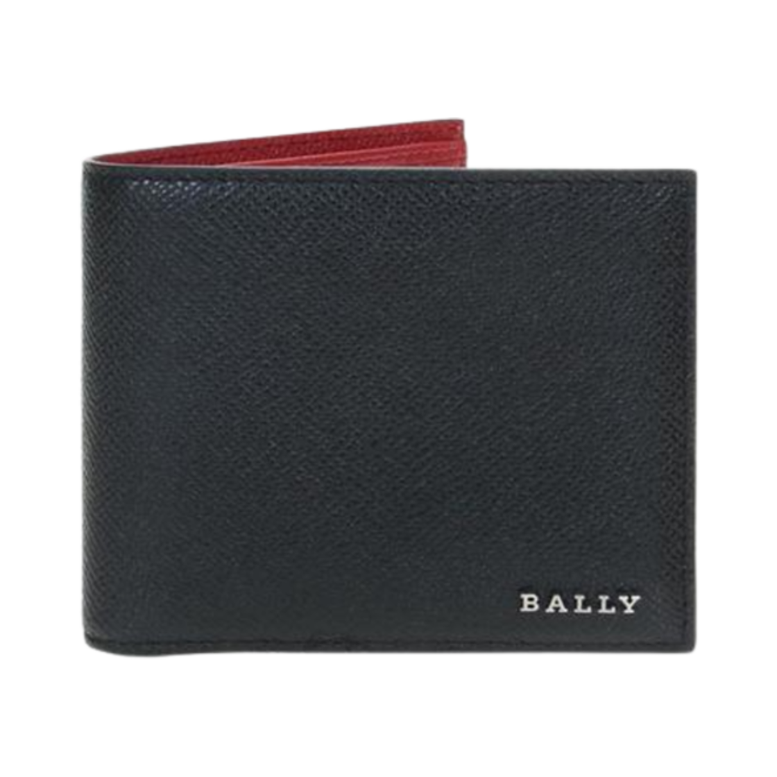 발리 보네트 로고 반지갑 블랙 레드(Bally Bonett Logo Bi-Fold Wallet Black Red)