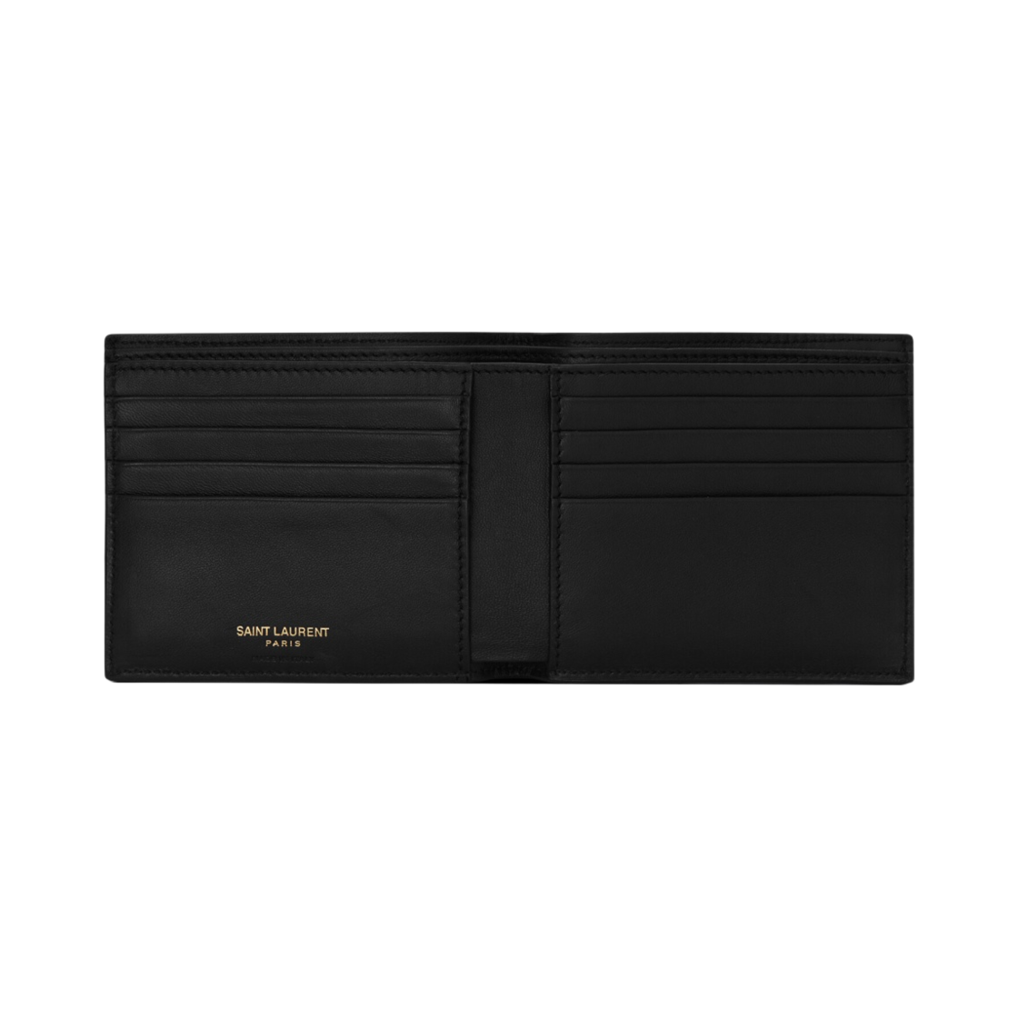 607727-DZEDW-1000 Saint Laurent Tiny Cassandre East/West Wallet In Crocodile Embossed Matte Leather Black - #2