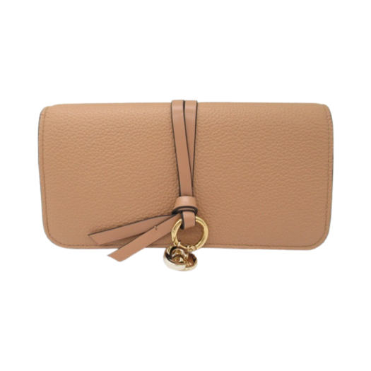 CHC21WP942F5726X Chloe Alphabet Logo Long Wallet Light Tan