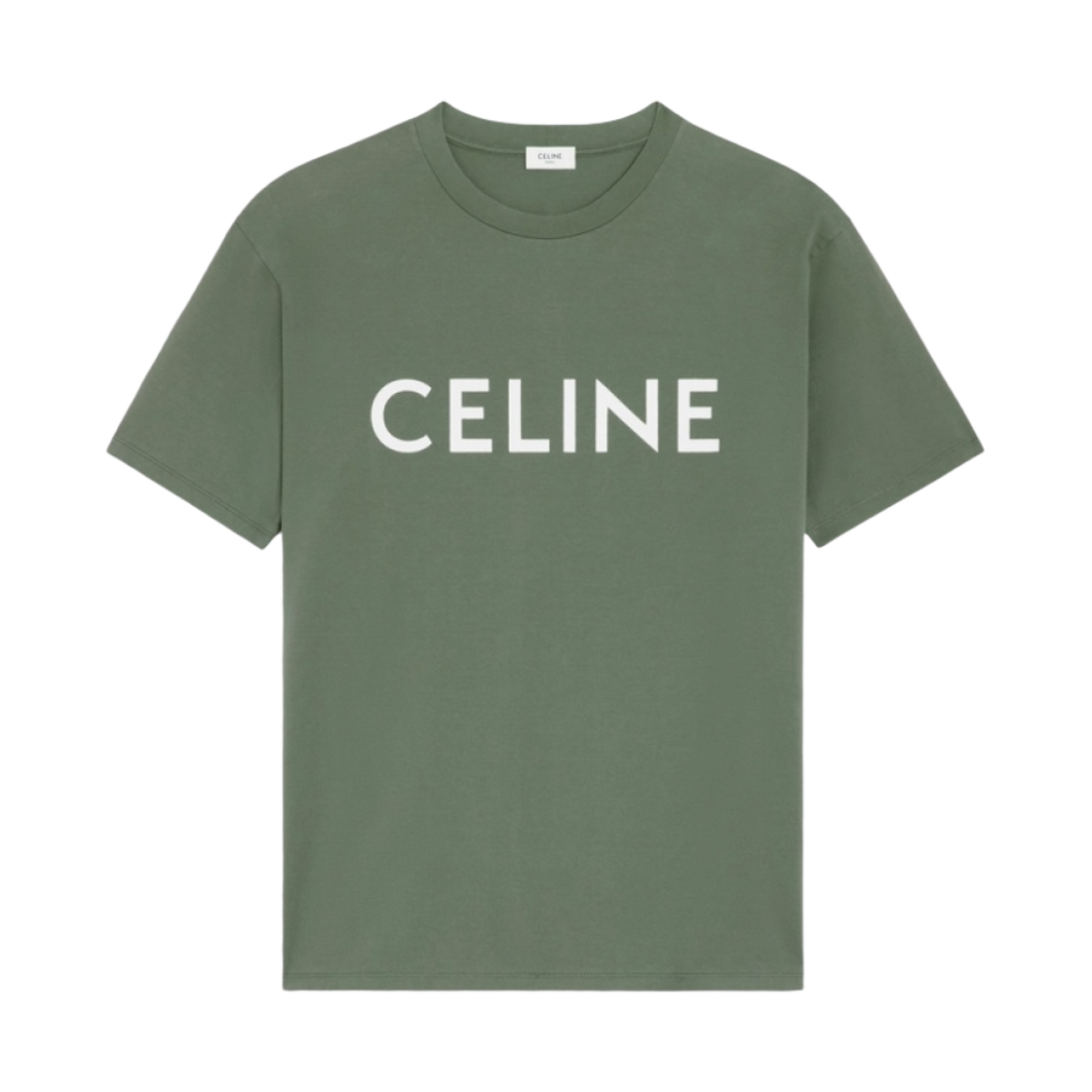 셀린느 코튼 저지 루즈 티셔츠 카키 오프 화이트(Celine Loose T-Shirt in Cotton Jersey Khaki Off White) - 1