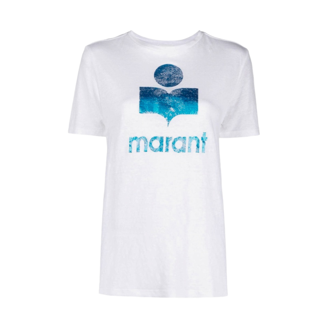 TS0001FA-A1N10E-BUWE (W) Isabel Marant Zewel Logo T-Shirt Blue White - 23SS